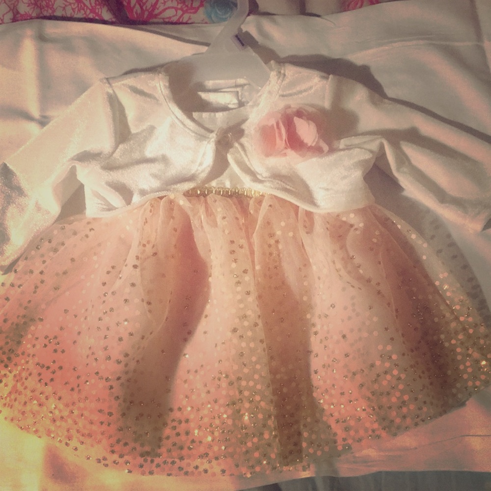 Newborn baby girl party dress.